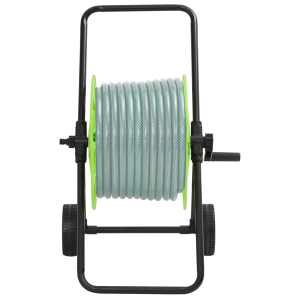 vidaXL Carreto de rollo para manguera acero verde 60 m 1/2"