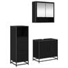 vidaXL Juego de muebles de ba&ntilde;o 3 uds. Roble Negro 65 x 33 x 60 cm