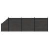 vidaXL Panel de valla 4 pcs WPC y Aluminio Negro