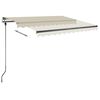 vidaXL Toldo manual retr&aacute;ctil con LED crema 300x250 cm