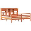 vidaXL Cama con estantería sin colchón madera maciza marrón 200x200 cm