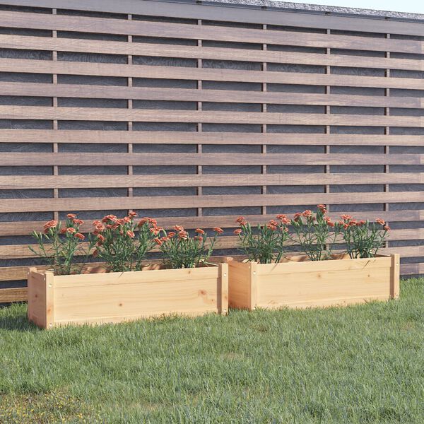 vidaXL Jardineras 2 uds madera maciza de pino 100x31x31 cm