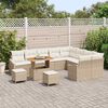 vidaXL Conjunto de sofá de jardín con cojín 12 pcs Beige Poliratán