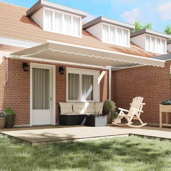 vidaXL Toldo Manual Beige 450 x 300 x 165 cm Poli&eacute;ster y metal