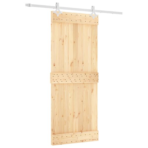 vidaXL Puerta corredera con herrajes madera maciza de pino 85x210 cm