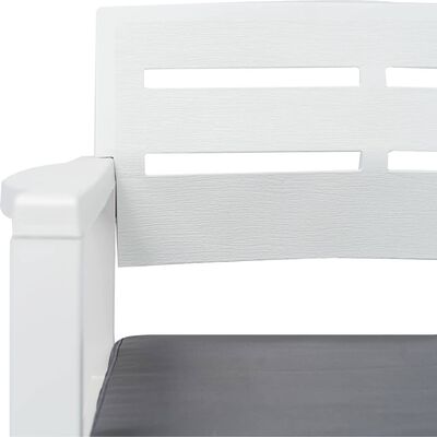 vidaXL Juego de muebles de jardín 4 piezas plástico blanco
