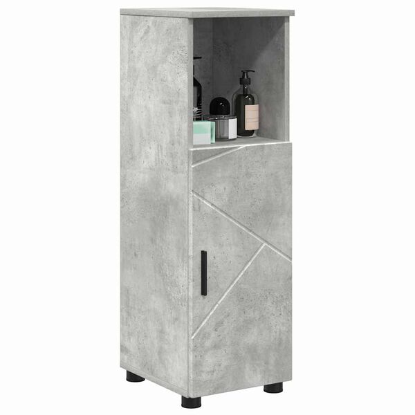 vidaXL Gabinete de Ba&ntilde;o con puerta Gris Concreto 30 x 35 x 95 cm