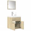 vidaXL Set de muebles de ba&ntilde;o 3 pzas madera contrachapada roble Sonoma