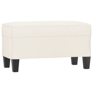 vidaXL Banco de cuero sint&eacute;tico color crema 70x35x41 cm