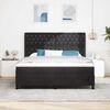 vidaXL Cama con Box Spring LED y Colch&oacute;n Negro 180 x 200 cm Terciopelo