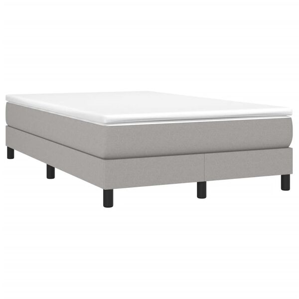vidaXL Cama box spring con colchón tela gris claro 120x190 cm