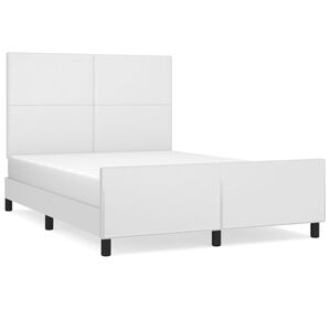 vidaXL Estructura de cama sin colch&oacute;n cuero sint&eacute;tico blanco 140x200cm