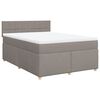 vidaXL Cama box spring con colch&oacute;n tela gris taupe 140x200 cm