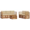 vidaXL Conjunto de sof&aacute;s de exterior 6 uds. Natural y Beige