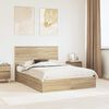 vidaXL Cama con almacenamiento con cabecera Roble Sonoma 160 x 200 cm
