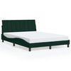 vidaXL Estructura de cama con LED sin colch&oacute;n Hanko terciopelo verde oscuro 140x200 cm