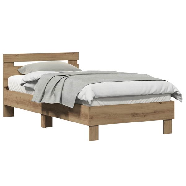 vidaXL Estructura de cama Roble artesanal 193 x 95 x 88 cm