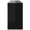 vidaXL Estante cubo pared 6uds contrachapado negro brillo 80x15x26,5cm