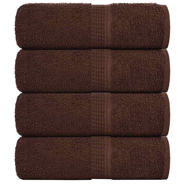 vidaXL Toallas de ba&ntilde;o FROGN 4 uds marr&oacute;n 30x30 cm 360 g/m&sup2;