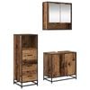 vidaXL Juego de muebles de ba&ntilde;o 3 uds. Madera envejecida