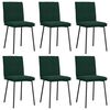 vidaXL Sillas de comedor 6 unidades terciopelo verde oscuro