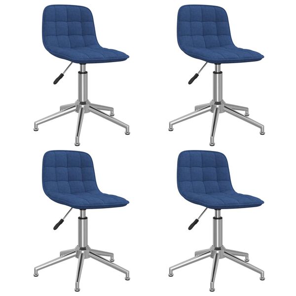 vidaXL Sillas de comedor giratorias 4 unidades tela azul