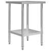 vidaXL Mesa de trabajo para cocina acero inoxidable 60x60x85 cm
