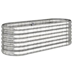 vidaXL Jardinera de acero galvanizado plateado 114x40x68 cm