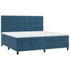 vidaXL Cama box spring colch&oacute;n y LED terciopelo azul oscuro 200x200 cm