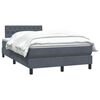 vidaXL Cama box spring con colch&oacute;n terciopelo gris oscuro 120x220 cm