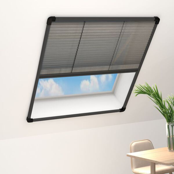 vidaXL Mosquitera plisada para ventanas aluminio antracita 80x160cm