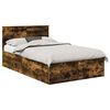 vidaXL Estructura de cama con cabecera Roble ahumado 120 x 200 cm