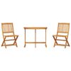 vidaXL Set de comedor de jard&iacute;n plegable 3 pzas madera maciza acacia