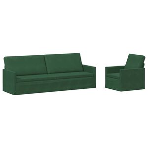 vidaXL Juego de Sof&aacute; 2 pcs Verde Selva Tela de Pana
