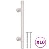 vidaXL Tiradores para armarios 10 uds acero inoxidable plateado 96 mm
