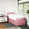 vidaXL Cama box spring con colch&oacute;n terciopelo rosa 100x200 cm