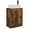 vidaXL Vanidad de ba&ntilde;o con lavabo Roble Ahumado 54 x 35 x 83 cm