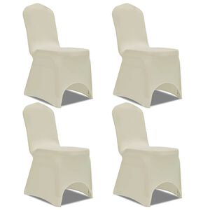 vidaXL Funda para silla el&aacute;stica 4 unidades crema