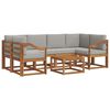 vidaXL Conjunto de sof&aacute;s de exterior 7 pcs Gris Natural y Claro