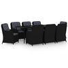 vidaXL Juego de comedor de jard&iacute;n 9 piezas negro