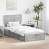 vidaXL Cama con almacenamiento con cabecera Gris Concreto 90 x 200 cm