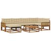 vidaXL Conjunto de sof&aacute;s de exterior con coj&iacute;n 7 pcs Natural y Beige