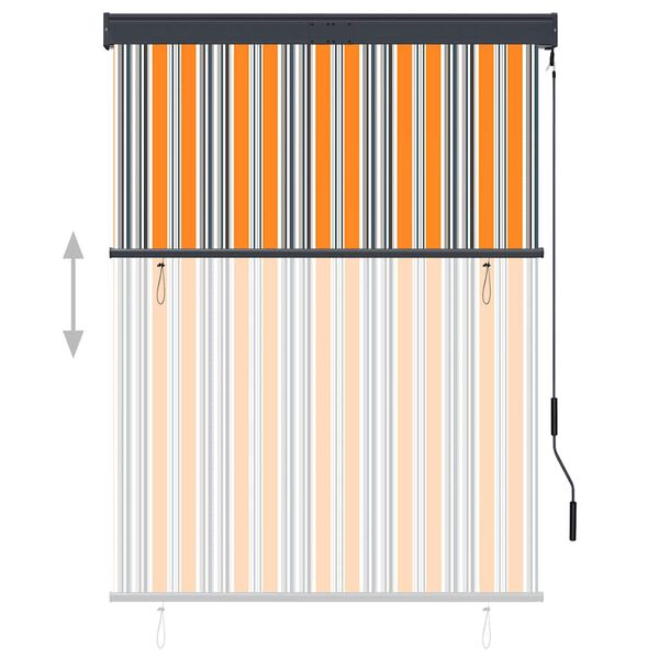 vidaXL Estor enrollable de exterior amarillo y azul 120x250 cm