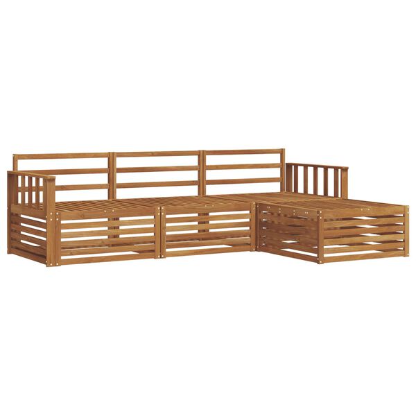 vidaXL Conjunto de sof&aacute;s de exterior 4 pcs Natural
