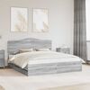 vidaXL Estructura de cama Gris Sonoma 200 x 200 cm Madera Ingenieril