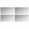 vidaXL Pelda&ntilde;o 4 uds. 60 x 30 cm Plateado Aluminio Rectangular