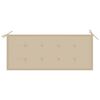 vidaXL Banco de jard&iacute;n madera maciza de teca con coj&iacute;n beige 120 cm