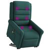 vidaXL Sillón masaje eléctrico reclinable elevable tela verde oscuro