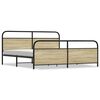 vidaXL Estructura de cama sin colch&oacute;n metal roble Sonoma 193x203 cm