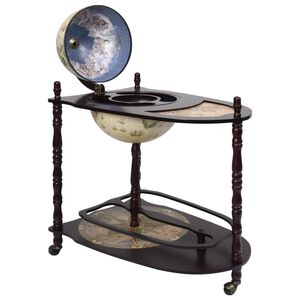 vidaXL Mueble bar soporte de pie bola del mundo madera eucalipto verde